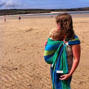 Mum and baby on the beach