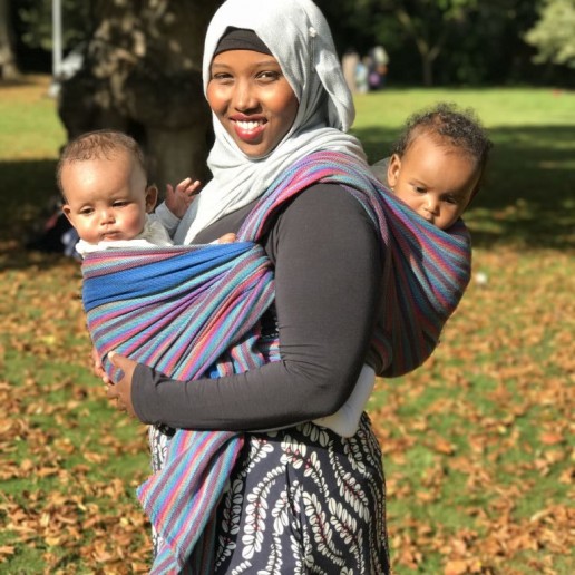 Carrying multiples, carrying twins, carrying toddler and baby, babywearing