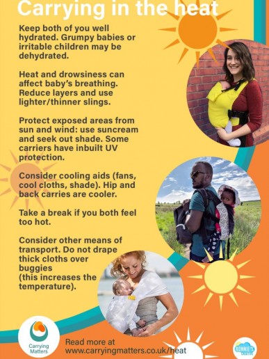 carrying in the heat, summer babywearing