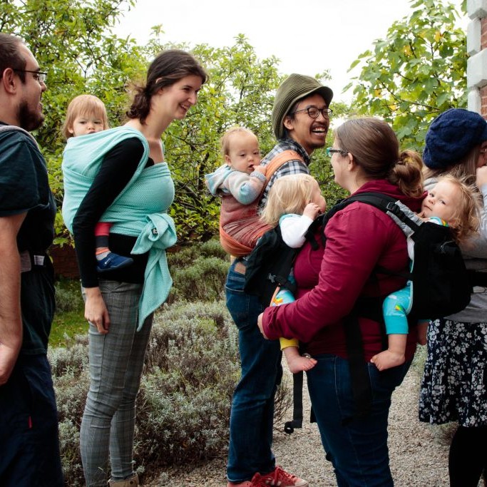 Benefits of babywearing mum dad baby twins